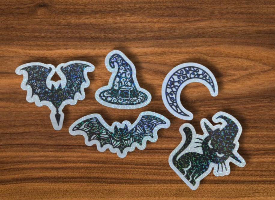 Holo/Glitter Halloween Stickers