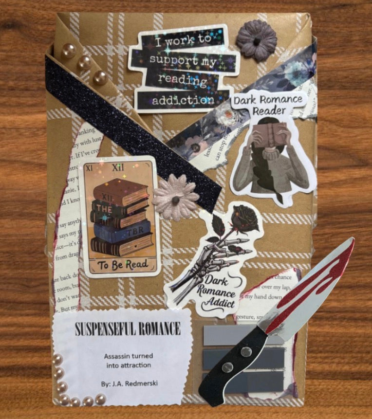 Blind date with J.A. Redmerski and custom bloody knife bookmark