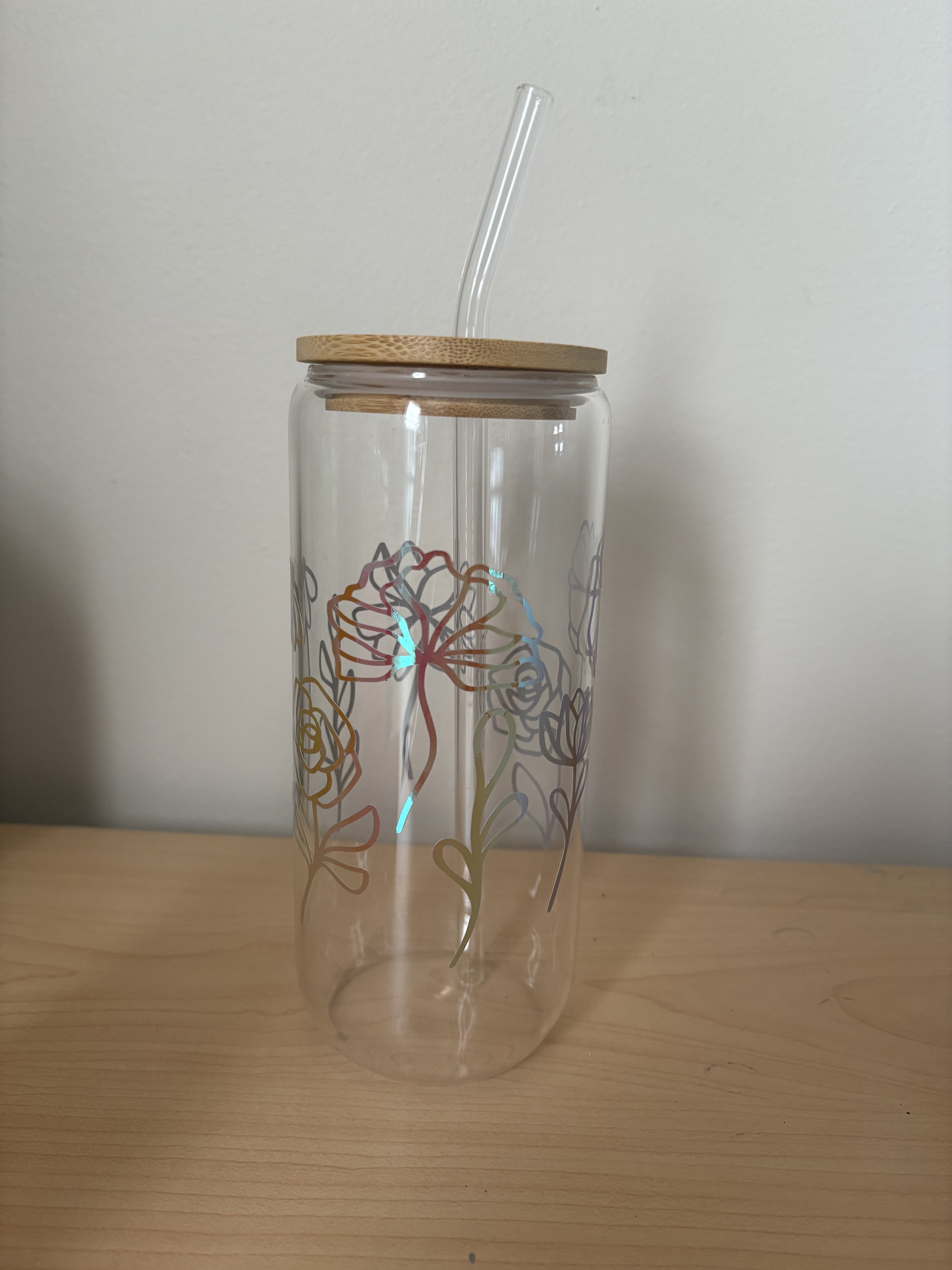 Flowering Summer Rays Cup with Straw Drinkware