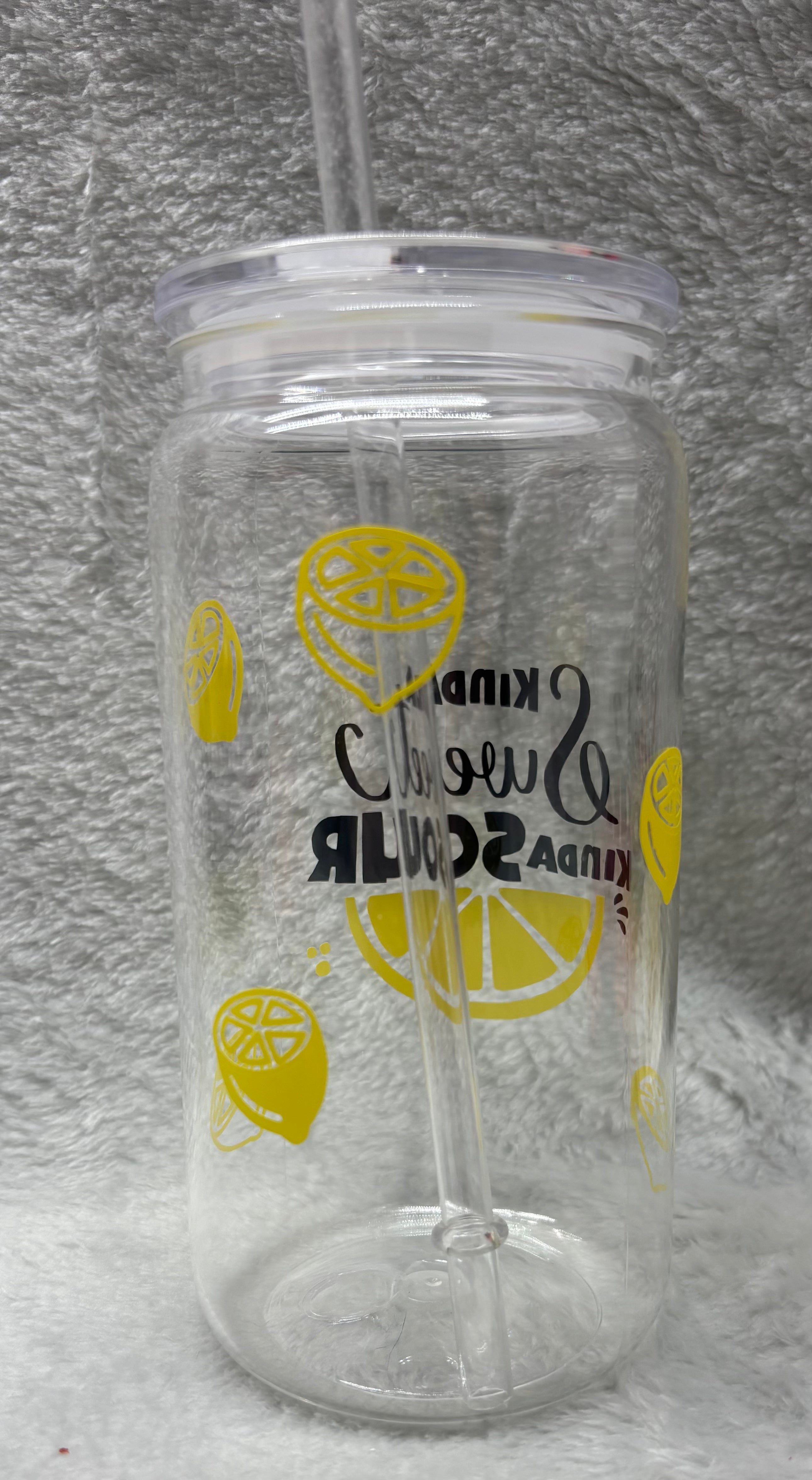 Kinda Sweet Kinda Sour Cup with Straw Drinkware