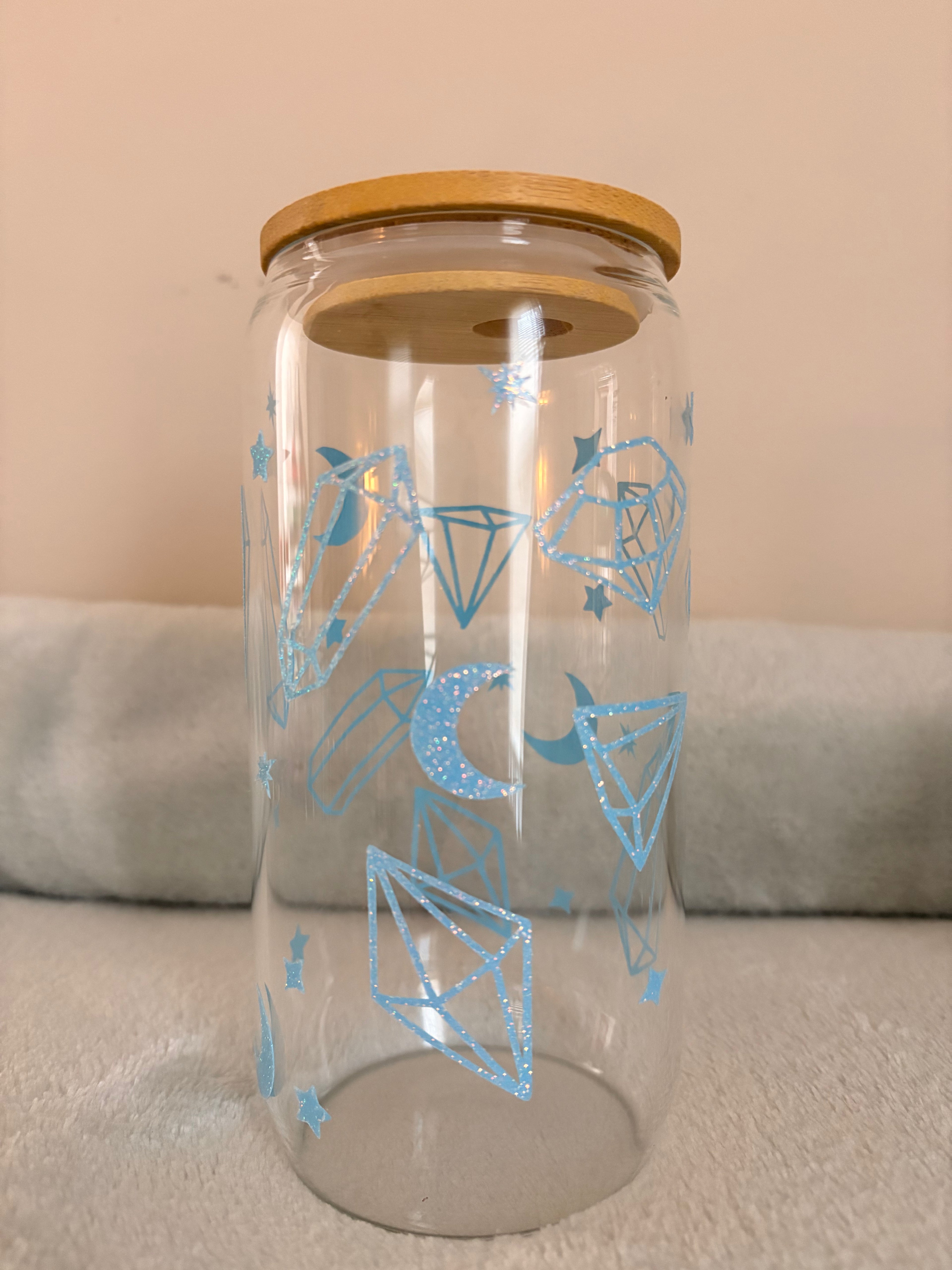 Crescent Gems Cup with Straw Drinkware